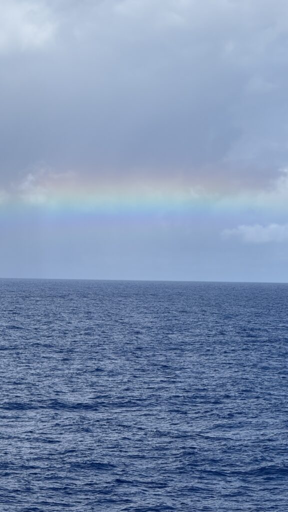 Ocean rainbow from cruise ship