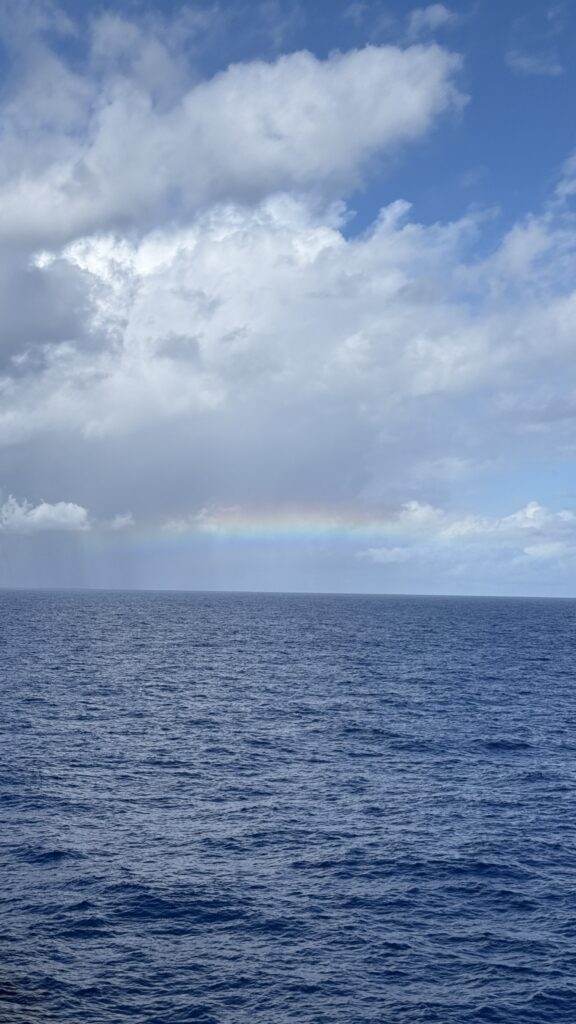 Ocean rainbow from cruise ship