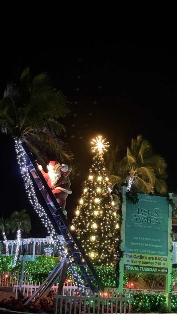 at beach resort at Christmas 