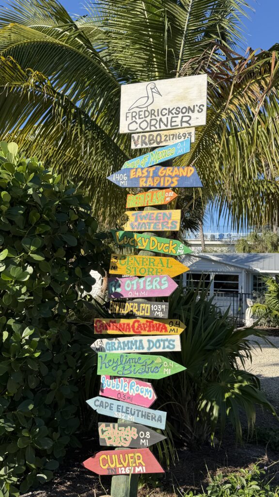 Fun, colorful directional sign