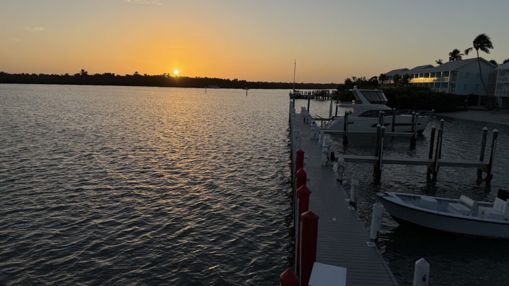 ocean sunrise from small marina