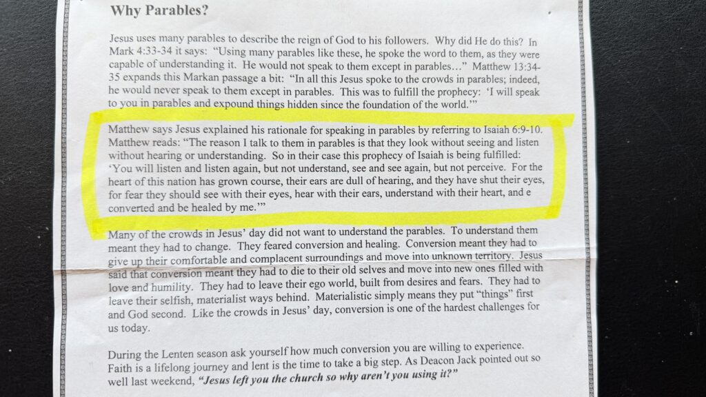  church bulletin story screenshot