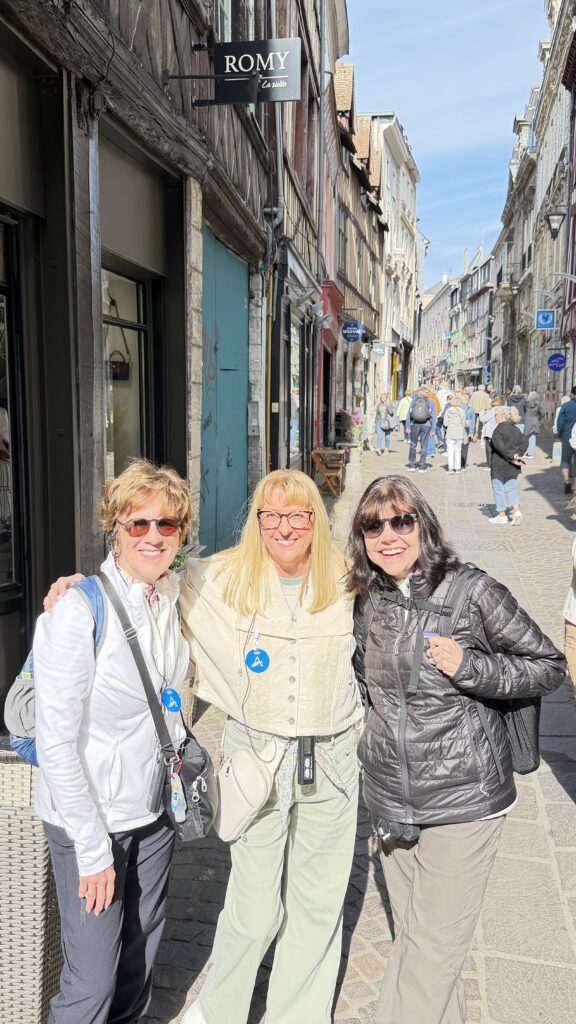 Three women in France street
