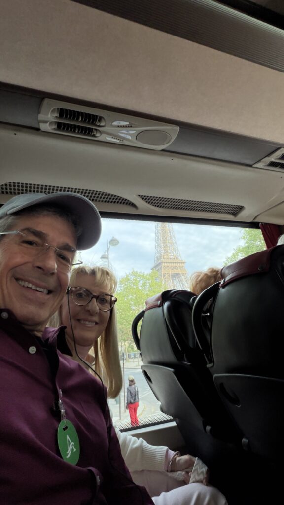 Senior couple on Paris bus