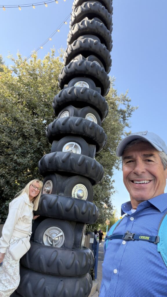 TWo Disney guests at Cars land