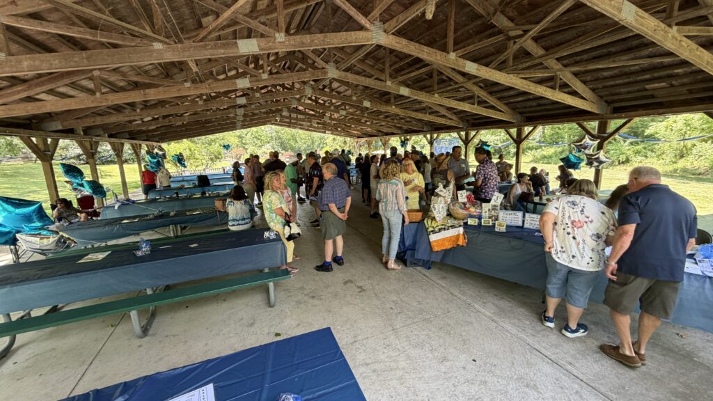 high school reunion checkin desk