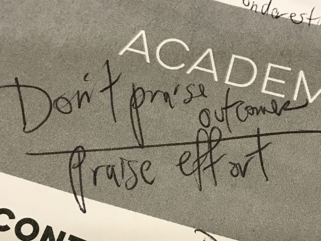 Handwritten note from a Montessori teachers class
