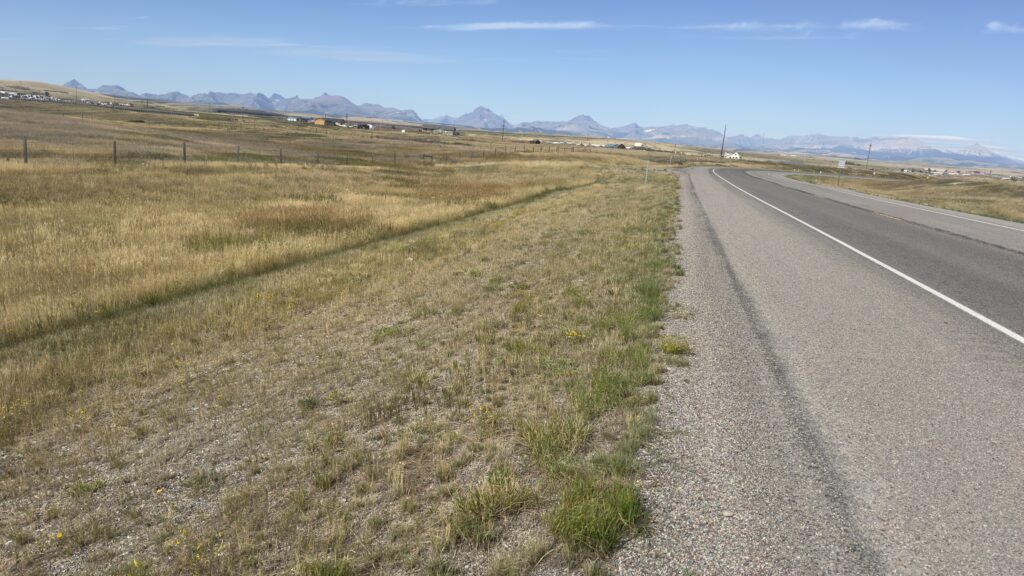 Long stretch of highway where Great Plains meet the Rockies