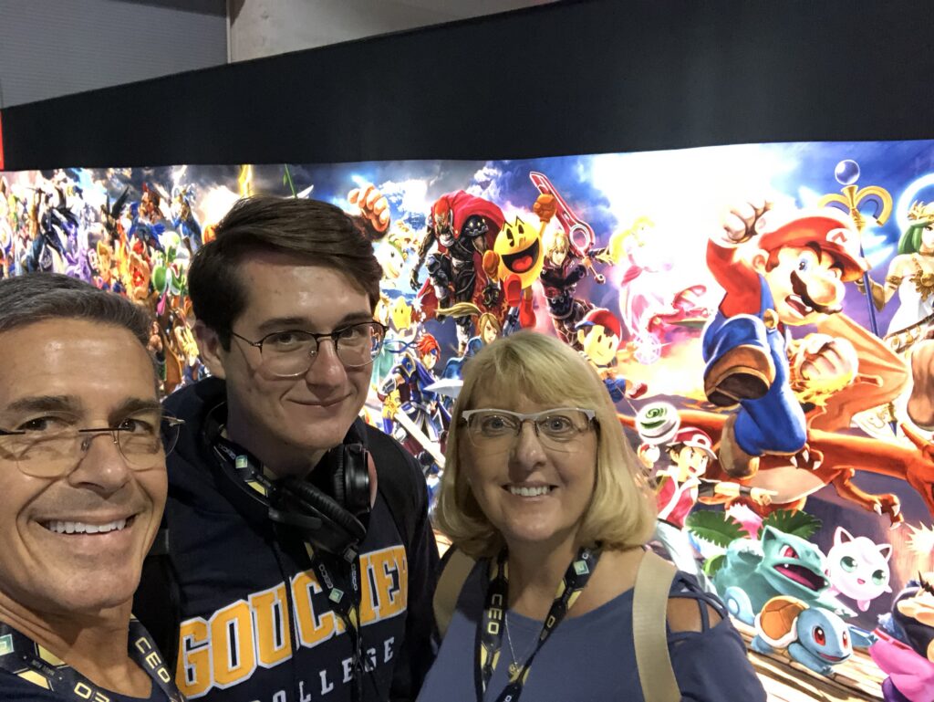 family of three at Gaming conference
